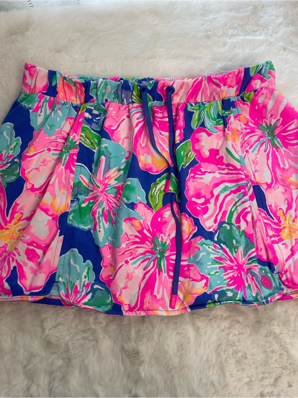 Lilly Pulitzer Bright Pink, Blue & Green Floral Mini Skirt